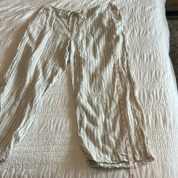 CP SHADES Riley Linen Blue Striped Loose Drawstring Pants Women’s XL - Picture 10 of 11